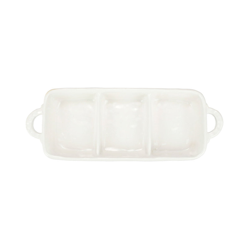Pietra Serena Handmade Stoneware Divided Serving Dish
