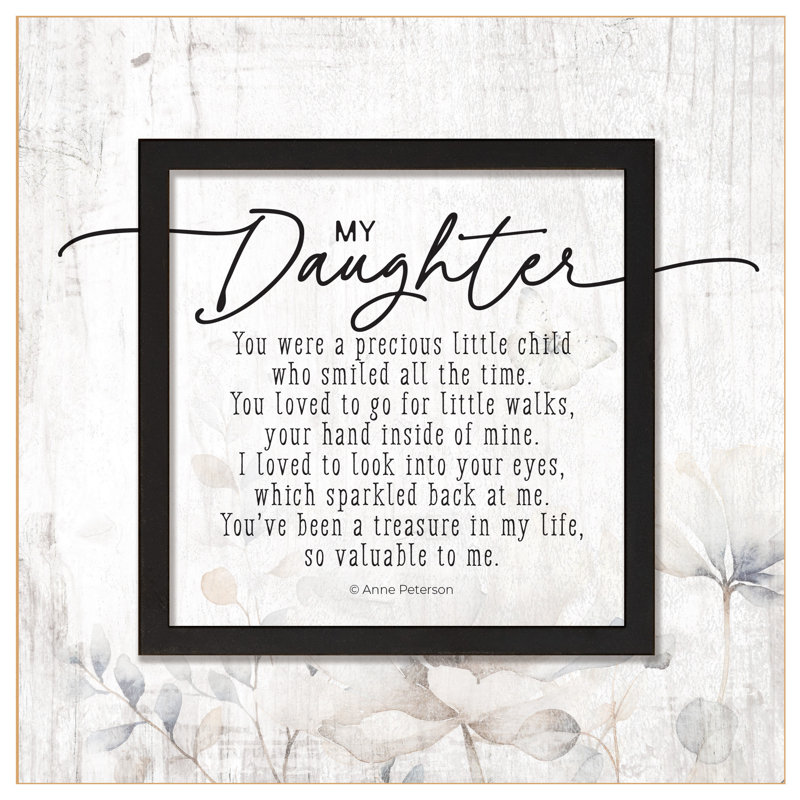 Plaque en bois My Daughter - 6 po x 6 1/8 po
