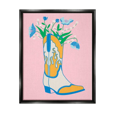 «Pastel Cowgirl Boot», reproduction encadrée sur toile par Grace Popp