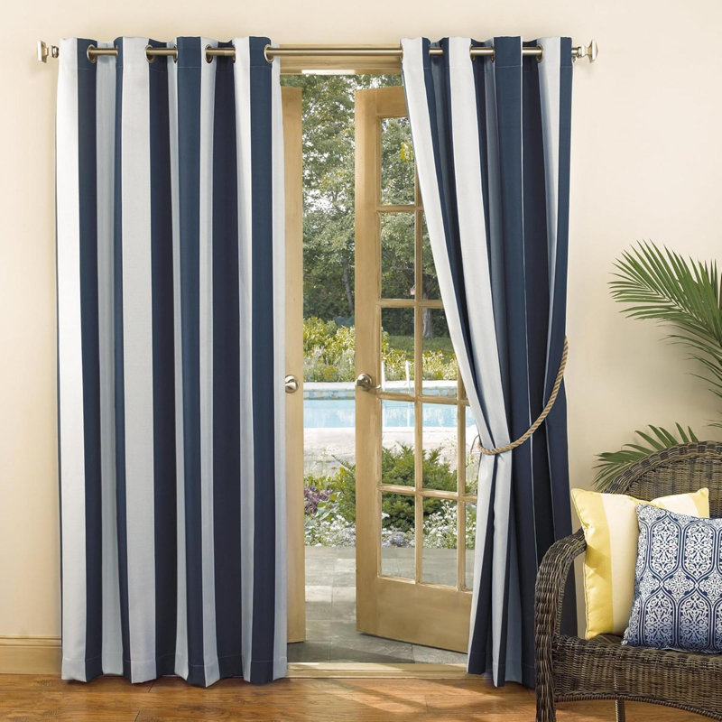 Rideau à œillets écoénergétique et isolant Cabana, Bleu