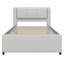 Lit plateforme tapissier avec lit gigogne-413692908