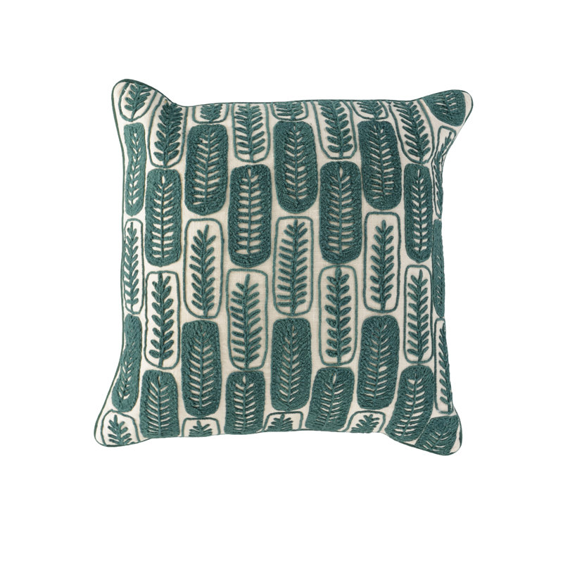 100% Cotton Throw Pillow, Down Alternative, Green