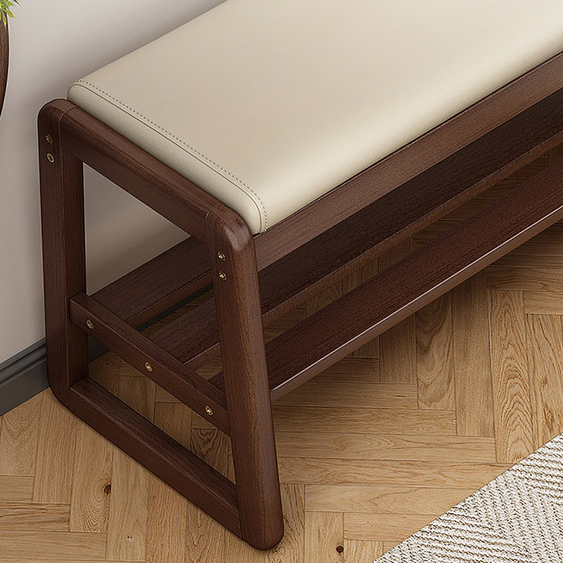 Banc de rangement pour chaussures 5 paires, H 16,5 po x l 39,4 po x P 14,2 po, Brown