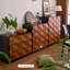Armoire décorative noire + brun foncé massif + bois manufacturé