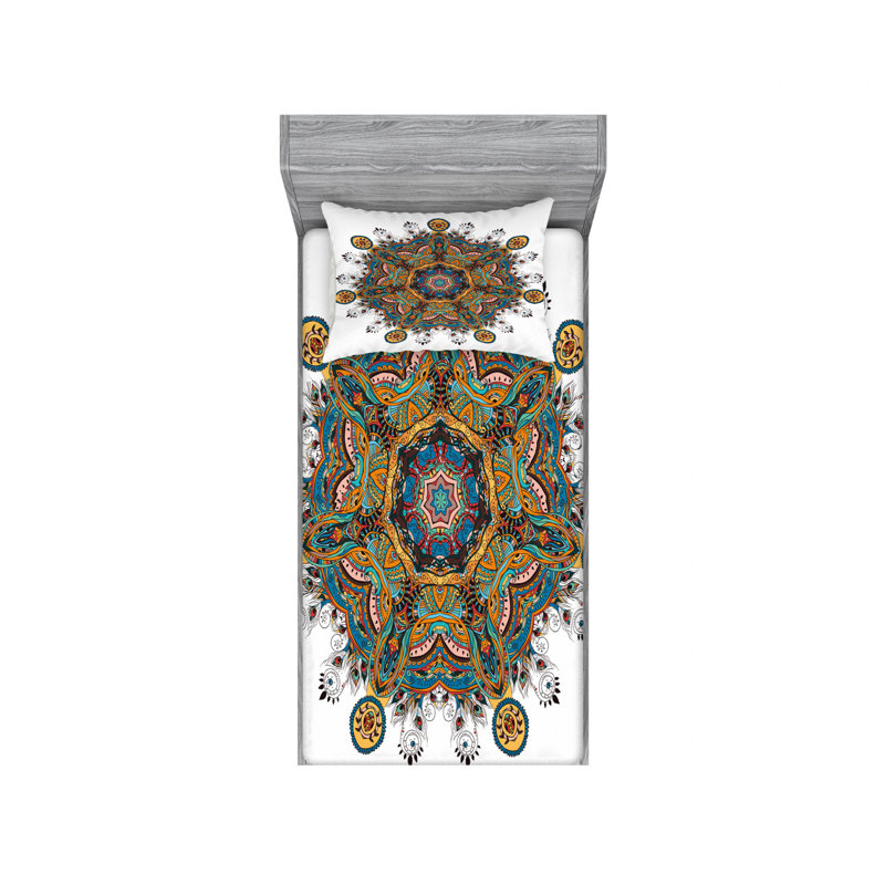 Ensemble de draps Mandala, Taie d'oreiller pour lit simple