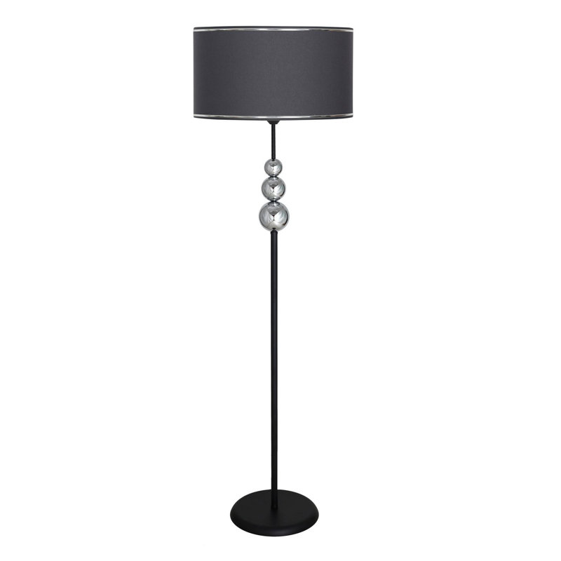 Élégante lampe sur pied en métal, anthracite et chrome, 15,7 po de diamètre x 63 po de hauteur | Douille E27, 40 W maximum | Comprend les instructions d'installation | Conception moderne pour le salon, la chambre à coucher et le bureau, solution d'é