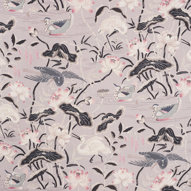Lotus Garden Fabric, Lilac