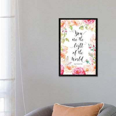 You Are The Light Of The World, Matthew 5:14 - Print on Canvas