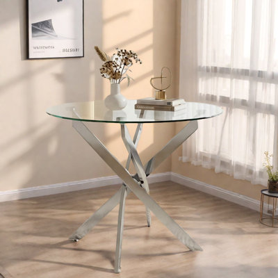 Tables de salle à manger élégantes en verre, conception compacte et moderne pour la cuisine