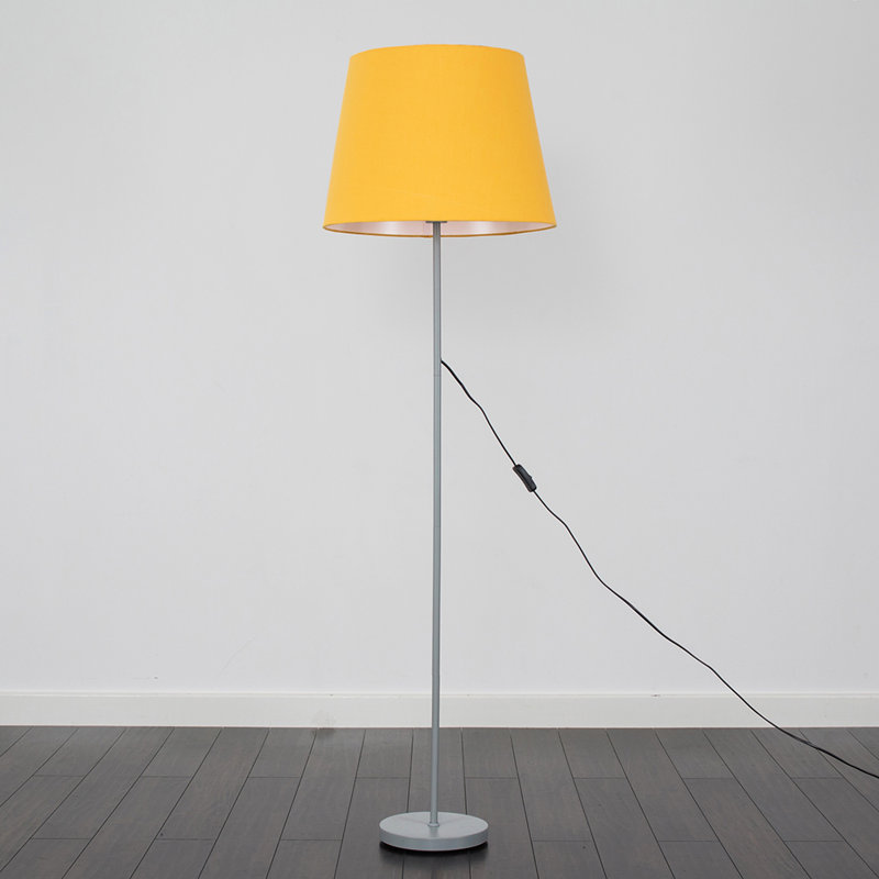 Bekbele 158cm Traditional Floor Lamp, Brushed Chrome, Navy Blue, No