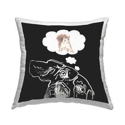 Dog Dreaming Squirrel Funny Outdoor Printed Pillow by Patricia Pinto