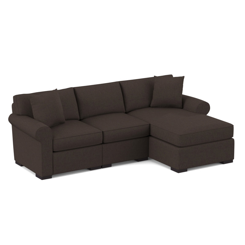Star Upholstered L-Shaped Sectional, Bella Vintage Performance Velvet, Right Hand Facing