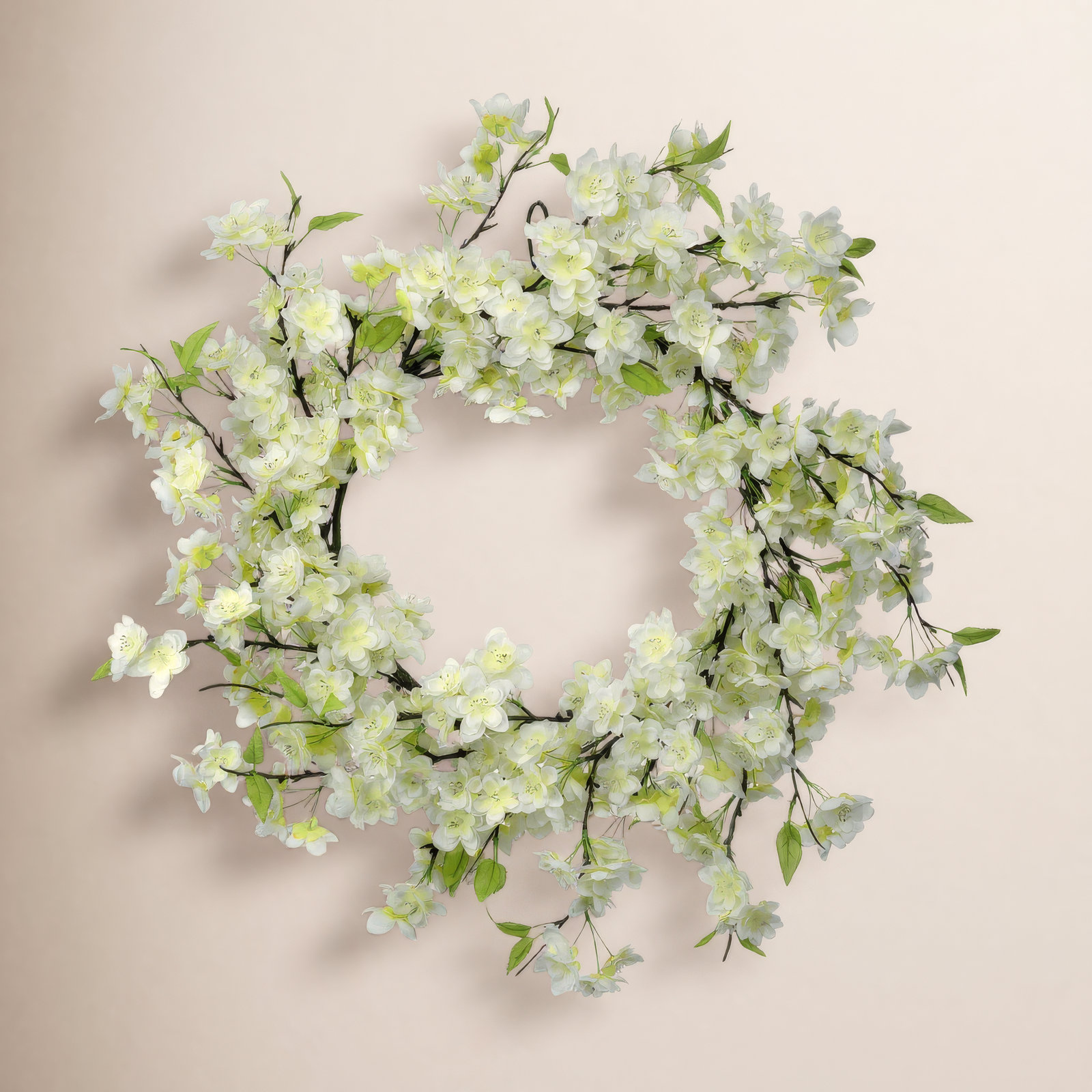 Altman 24" Cherry Blossom Wreath, White