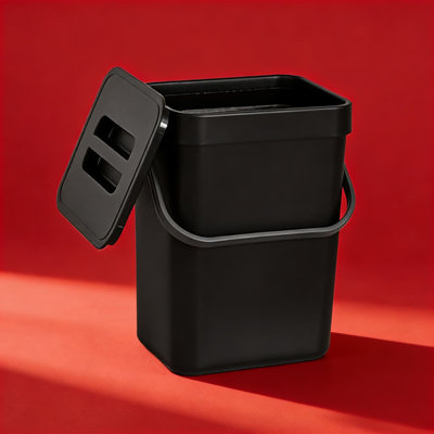 Bac à compost de comptoir avec couvercle, poubelle de cuisine bloquant les odeurs, pouvant être installé sous l'évier ou la poubelle murale pour salle de bain, véhicule récréatif, capacité compacte de 5 litres