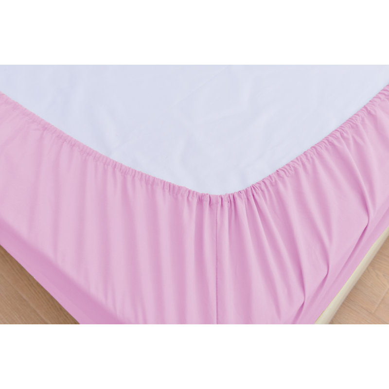  Ensemble de draps en rayonne ultra doux et infroissable, Rose, Ensemble de draps pour très grand lit + un drap-h