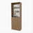 Natural Oak and White 2-Door Bookcase with Open Storage