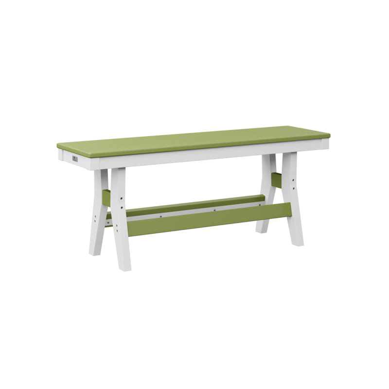 Banc berlinois de 44 po Berlin, H 18 po x l 44 po x P 12,5 po, Vert kiwi / blanc