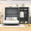 Grand lit escamotable en bois avec tablettes-1420876881