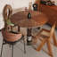 Table de salle à manger ronde en bois massif noyer-1721131901