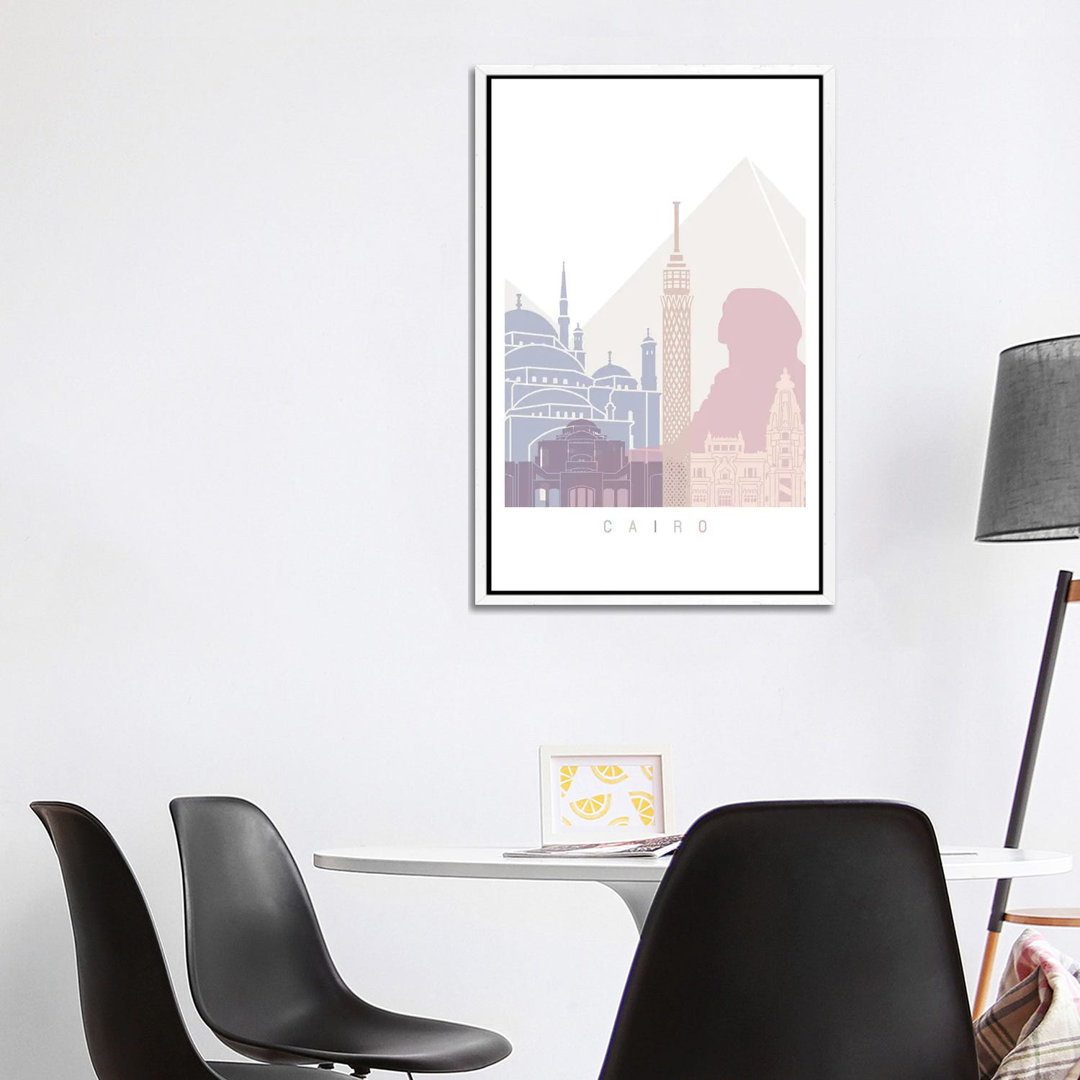 Kairo Skyline Pastell von Paul Rommer - Galerie-verpackte Leinwand Giclée auf Leinwand