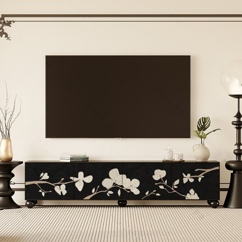 Solid Wood TV Stand with Creative Design, 19.68" H x 70.86" L x 15.74" W