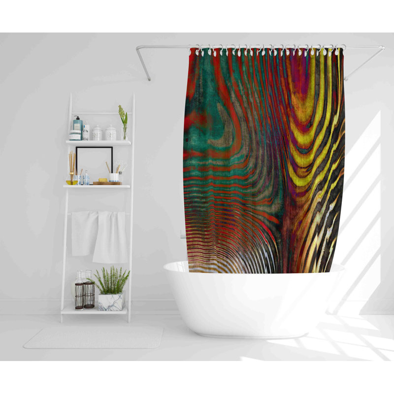 Flatt 2 Piece Polyester Shower Curtain Set, 168cm H x 168cm W