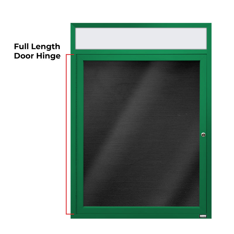 AARCO No Felt Metal Letter Board, Powder Coated Green, One, 36" H x 30" W