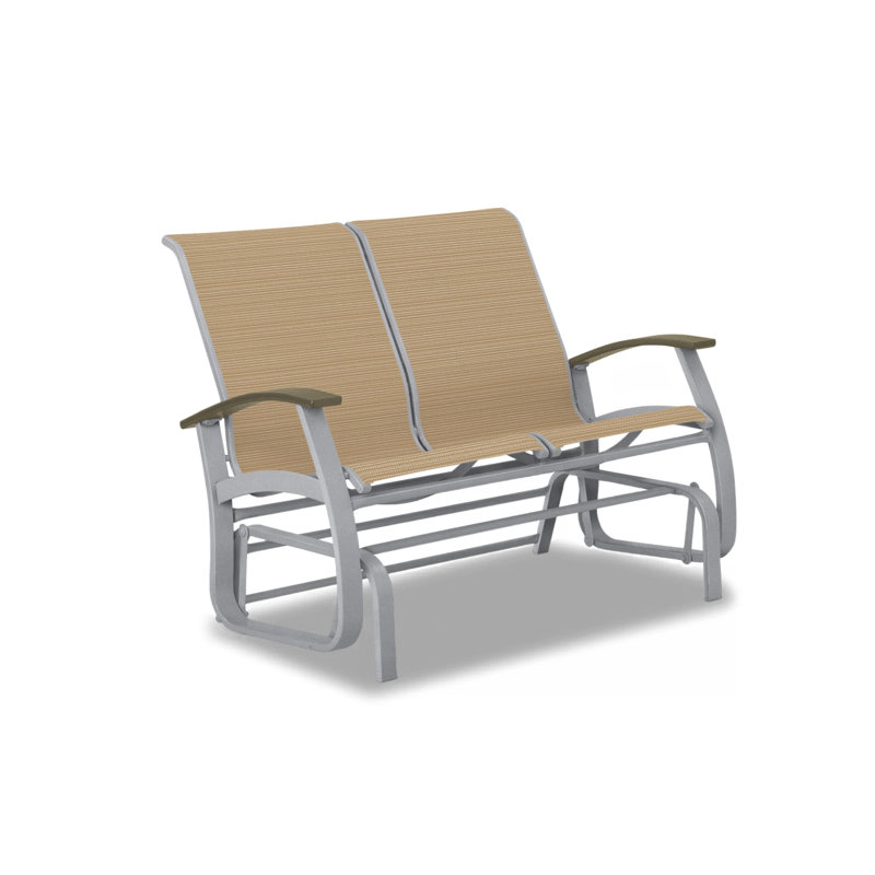 Belle Isle Outdoor Glider, Beachwood P40, Textured Kona, Lime 38D Sunbrella®