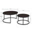 Ensemble de 2 tables basses gigognes modernes, table d'appoint en similicuir avec base en métal pour le salon-121084939-121084942