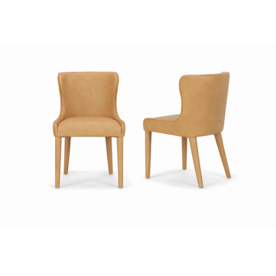 Thistle Nolan Slope Tan Leather Dining Chair