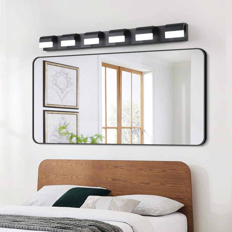 Éclairage pour meuble-lavabo moderne à 6 lumières DEL pour salle de bain Modern, Noir
