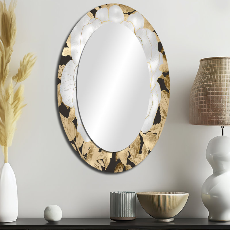 Miroir mural ovale exquis, 36 po x 24 po