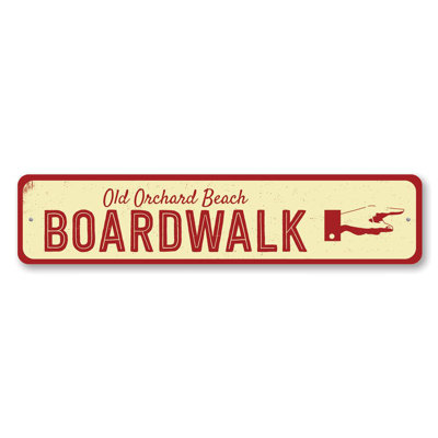 Boardwalk Pointing Hand Custom Aluminum Sign