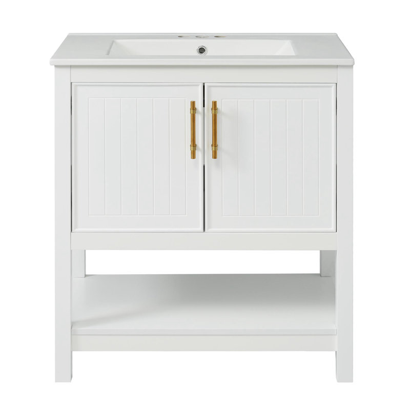 Meuble-lavabo autoportant 30 po, Blanc
