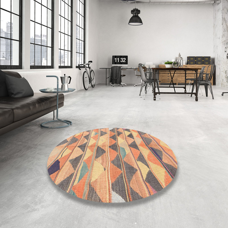 Tapis beige / vert contemporain Cannock, Rond 8 pi