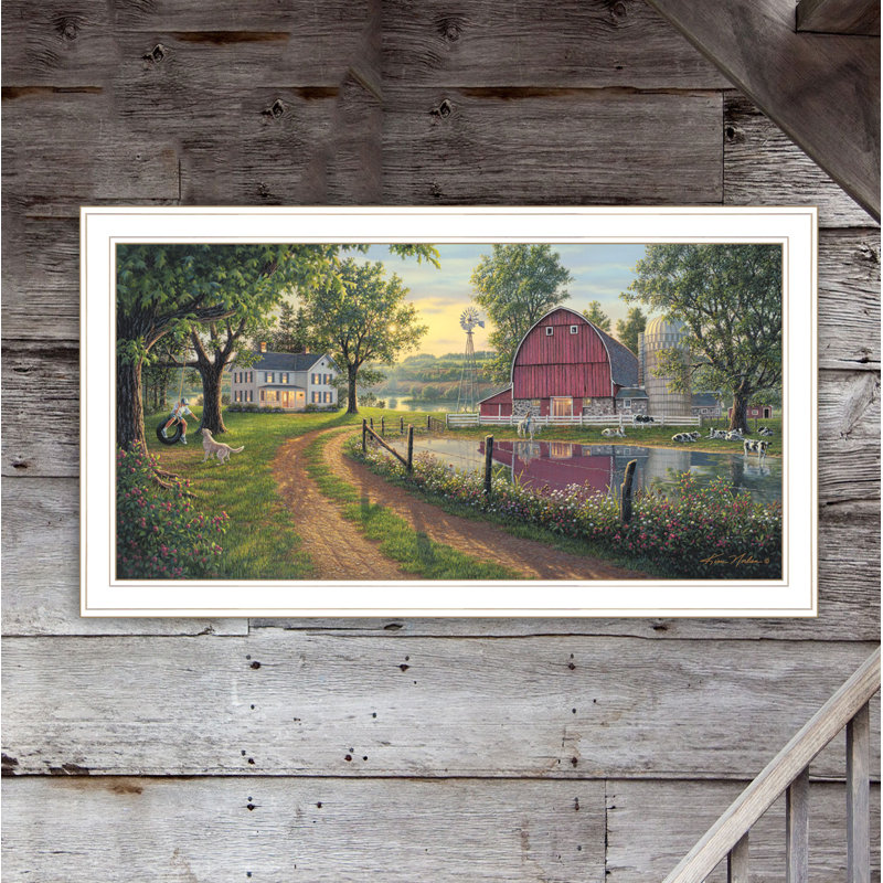 The Road Home Framed Wall Art for Living Room, Home Wall Décor by Kim Norlien, White