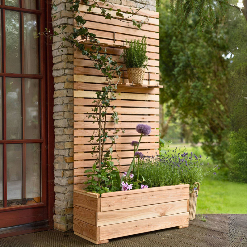 Wood Planter Box, 180cm H x 90cm W x 43cm D