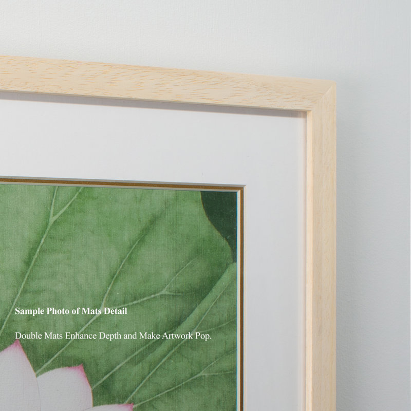 Magnolia and Rosefinches by Yu Zhi - Single Picture Frame Print, 17.5" H x 13.5" W x 0.94" D, Black