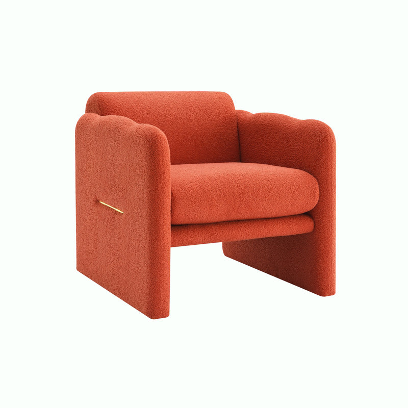 Zylah Upholstered Accent Chair, Orange