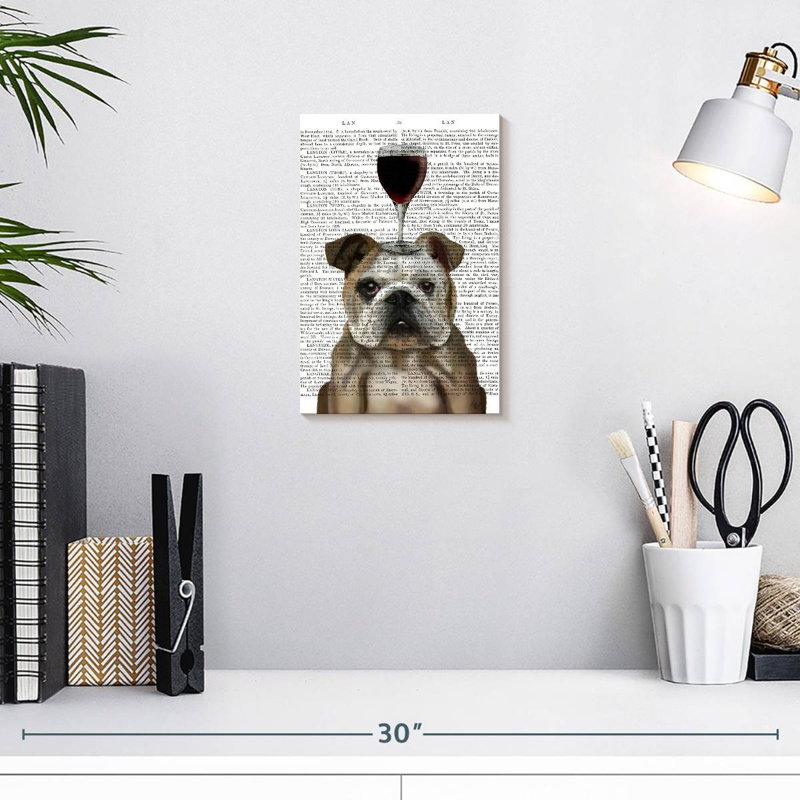 Bouledogue anglais au vin Brampt Dog, H 12 po x l 8 po