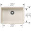 Precis SILGRANIT 25" L x 18'' W Undermount ADA Kitchen Sink-34379703