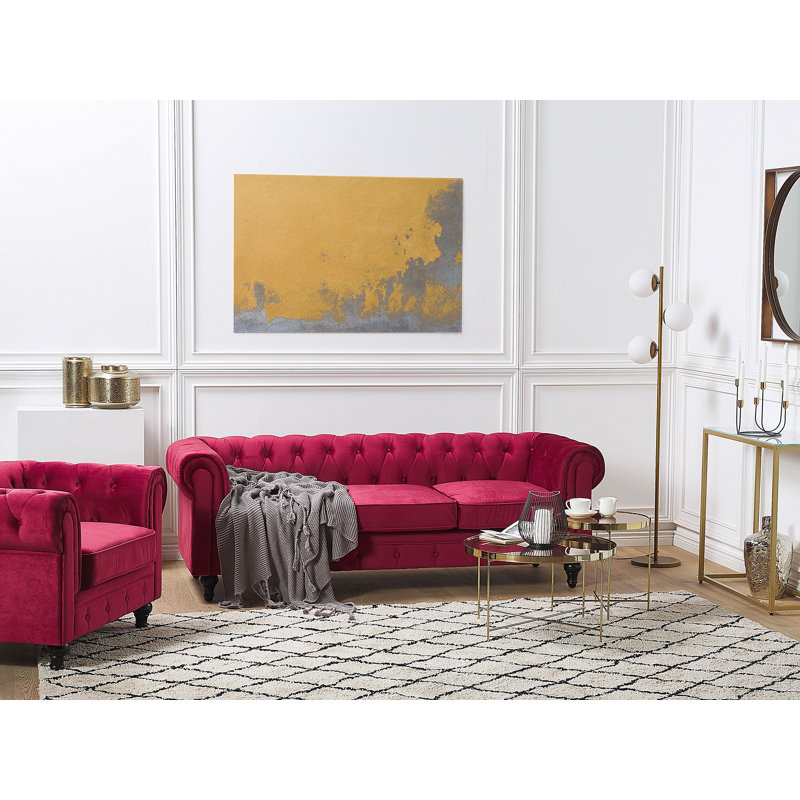Camron 2 - Piece Velvet Living Room Set, Red