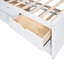 Lit simple en bois avec étagère à livres intégrée, 3 tiroirs de rangement et lit gigogne blanc