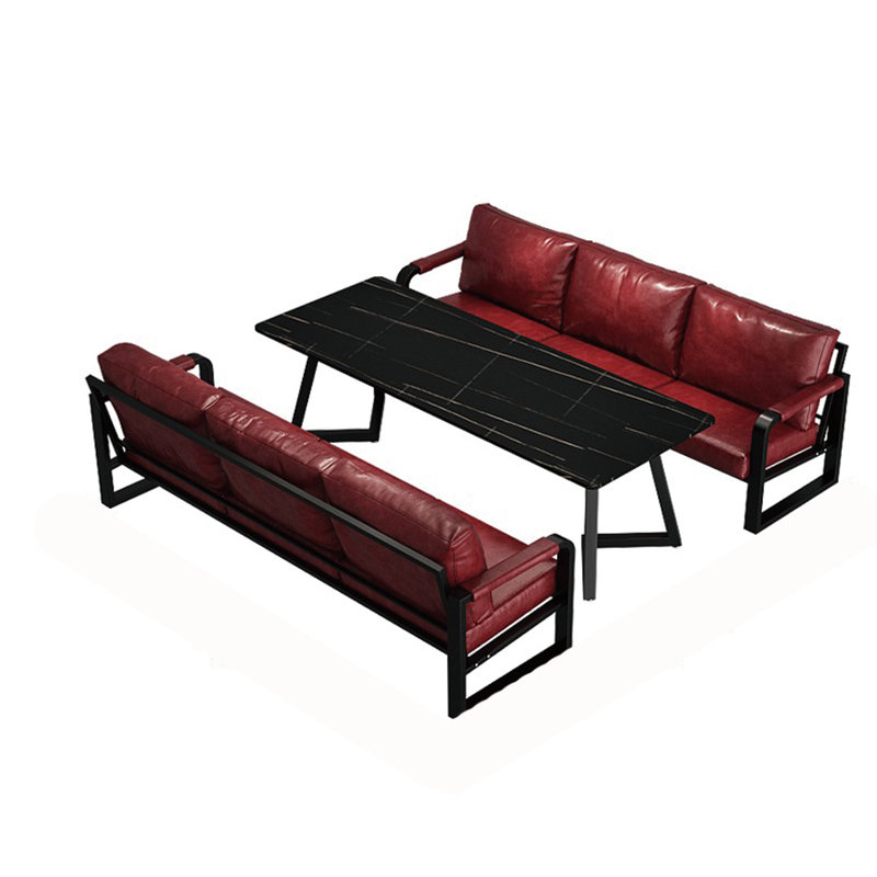 Ensemble de salle à manger Masaichi, H 29,6 po x L 23,7 po x l 47,3 po, Rouge riche, Rouge riche