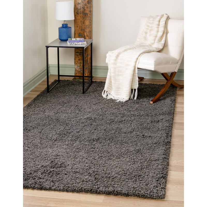 Dekara Solid Colour Shag Area Rug, Rectangle 152 x 244cm