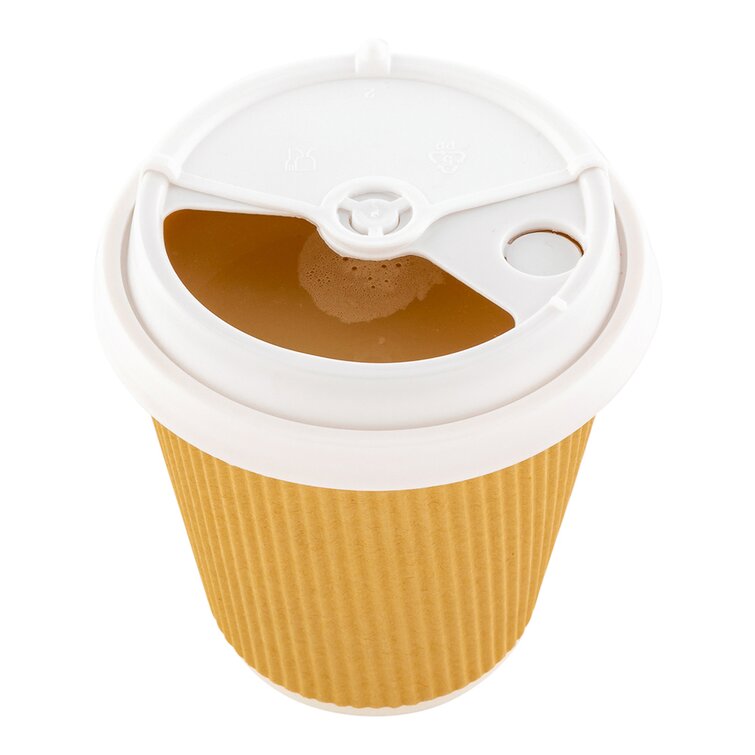 Disposable Coffee Cups With Lids And Straws -togo Hot Paper Coffee