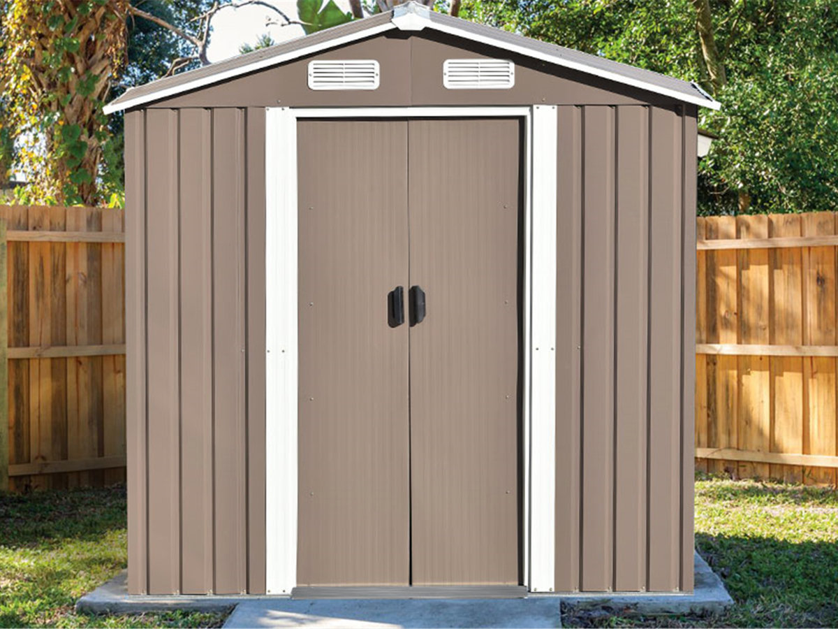 Creationstry 6 ft. W x 4 ft. D Metal Vertical Storage Shed | Wayfair