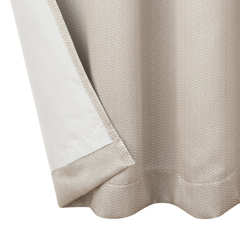Charcoal Polyester Blackout Thermal Back Tab Curtains, 38" x 84"