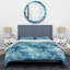 Ensemble de literie d'édredon Coastal, literie à motif mosaïque bleu océan - Turquoise mosaïque bleu océan I-131383158
