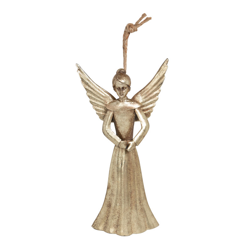 Ange cloche de fer, H 14 po, 9.75"h